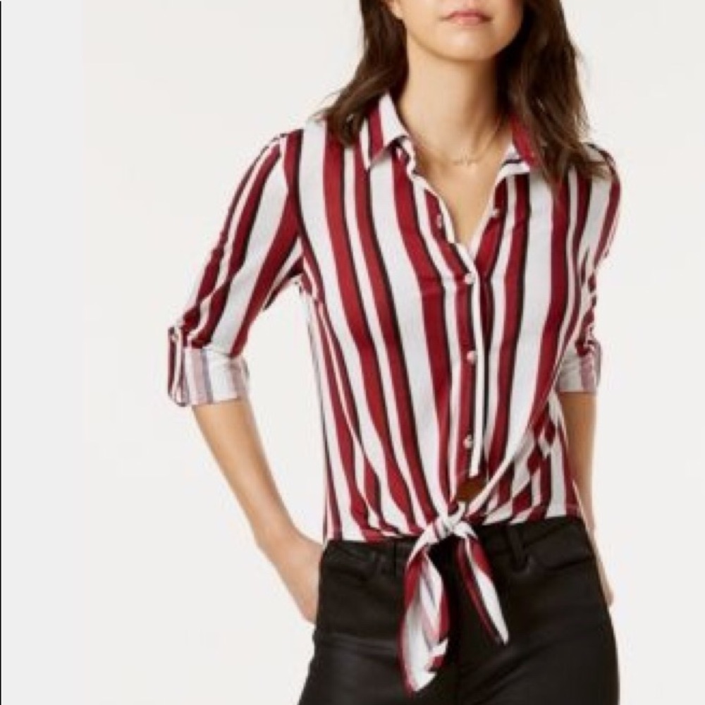 Tie Waist button down shirt